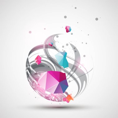 Soyut girdap. Fütürist geometrik kompozisyon. Tasarım çalışmaları için arkaplan.