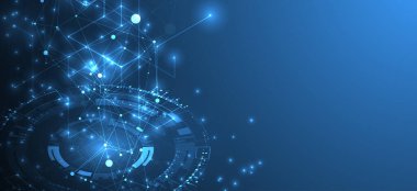 Soyut teknoloji geçmişi. İleri teknoloji iletişim konsepti gelecekteki dijital yenilik arka planı. Vektör illüstrasyonu