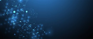 Pleksus etkisi olan teknoloji geçmişi. Büyük veri konsepti. İkili bilgisayar kodu. Vektör illüstrasyonu.