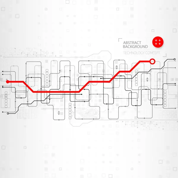 Conceito Tecnologia Abstrata Placa Circuito Fundo Computador Alto Ilustração Vetorial — Vetor de Stock