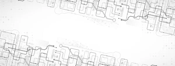 Abstraktes Technologiekonzept Platine Hoher Computerhintergrund Vektorillustration Mit Platz Für Inhalte — Stockvektor