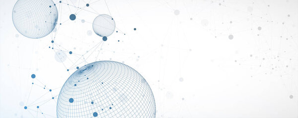 Абстрактный фон сферы с эффектом сплетения. 3D поверхность. Векторная иллюстрация.