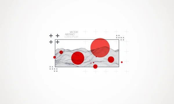 正方形の近代的な科学技術の要素 傾向のある抽象的な背景 表面イラスト ベクトル — ストックベクタ