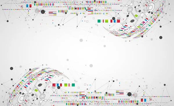 Concepto Tecnología Abstracta Con Efecto Plexo Placa Circuito Alto Fondo — Vector de stock