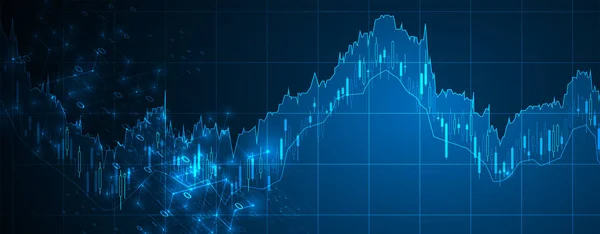 Concepto Comercio Financiero Bolsa Bolsa Vela Palo Gráfico Gráfico Gráfico — Vector de stock