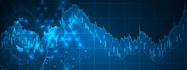 Conceito Comércio Financeiro Mercado Ações Bolsa Gráfico Gráfico Vara Vela — Vetor de Stock