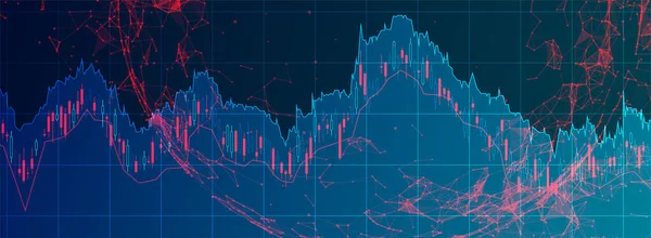 Conceito Comércio Financeiro Mercado Ações Bolsa Gráfico Gráfico Vara Vela — Vetor de Stock