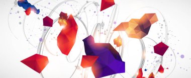 Soyut kıvrımlı renkli çizgiler. Fütürist geometrik kompozisyon. Tasarım çalışmaları için arkaplan.