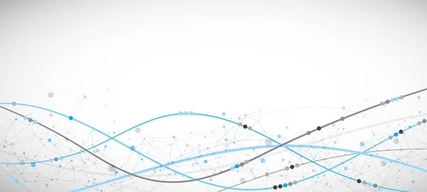 Model Voor Presentatie Van Wetenschap Technologie Plexus Stijl Achtergrond — Stockvector