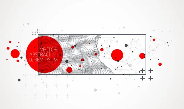 Современная Наука Технологические Элементы Квадрате Модный Абстрактный Фон Поверхностная Иллюстрация — стоковый вектор