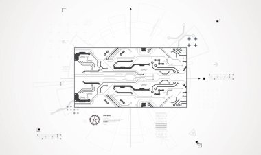 Soyut teknoloji geçmişi. İletişim konsepti, gelecekteki dijital yenilik arka planı. Vektör illüstrasyonu
