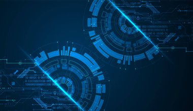 Soyut yarım daire teknolojili devre kartı. İletişim konsepti.