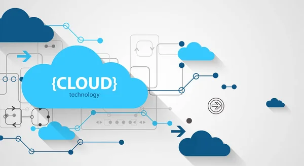 Tecnología Almacenamiento Nube Fondo Concepto Web Digital Integrado — Vector de stock