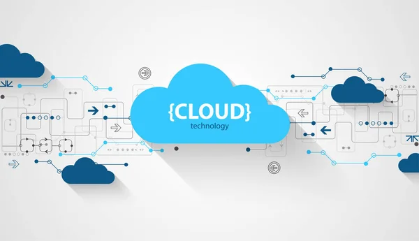 Technologie Stockage Cloud Concept Web Numérique Intégré Arrière Plan — Image vectorielle