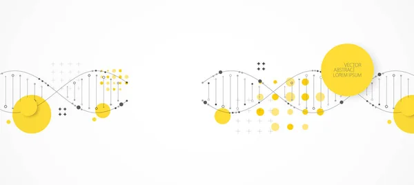 Science Template Wallpaper Banner Dna Molecules Vector Illustration — Stock Vector