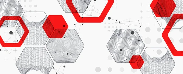 Science Technologie Moderne Fond Abstrait Utilisant Des Formes Hexagonales Illustration — Image vectorielle