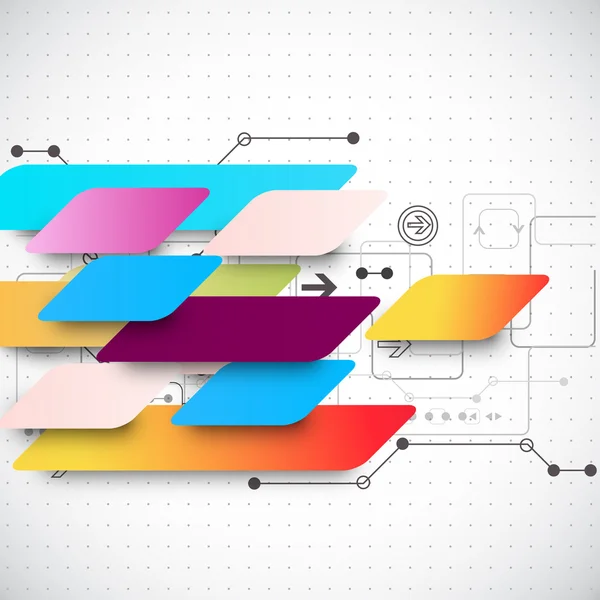 Sfondo tecnologico multicolore — Vettoriale Stock