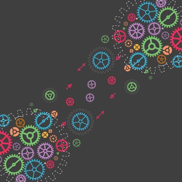 Technische achtergrond met tandwielen. — Stockvector
