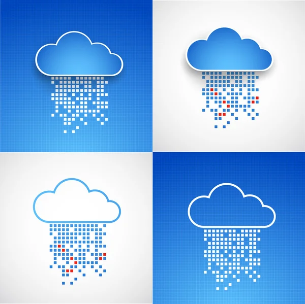 Ensemble de nuage technologique — Image vectorielle