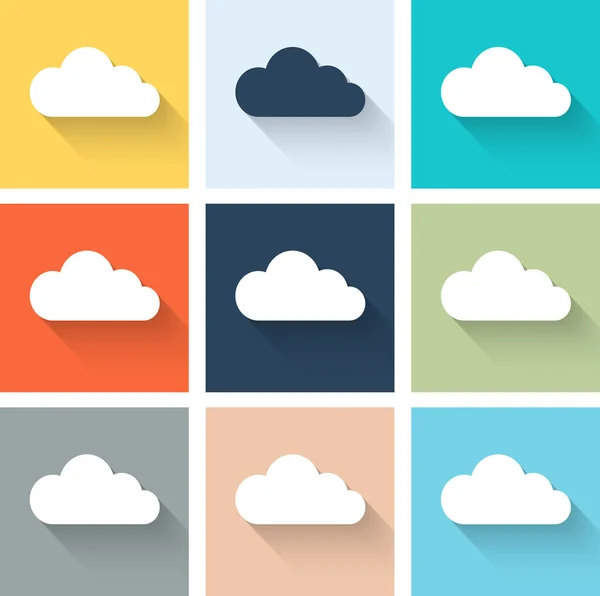 Conjunto de iconos de nube retro . — Vector de stock