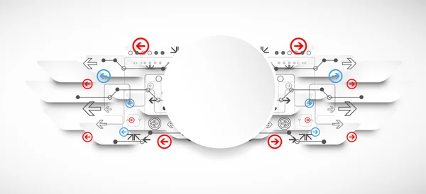 Abstracte technologische achtergrond met verschillende technologische ele — Stockvector