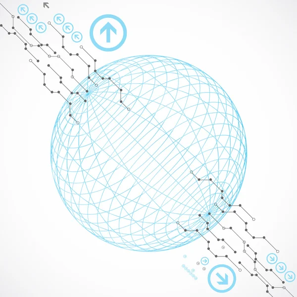 Tecnologia abstrata globo fundo — Vetor de Stock