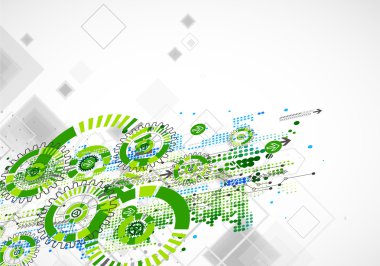 Teknoloji iş yeşil renkli şablon arka plan. 