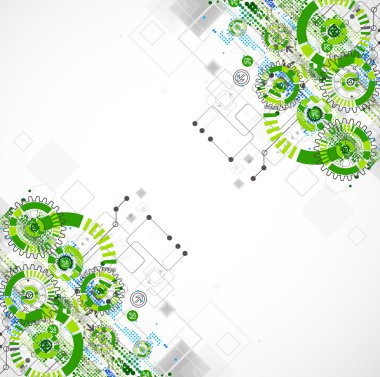 Teknoloji iş yeşil renkli şablon arka plan. 