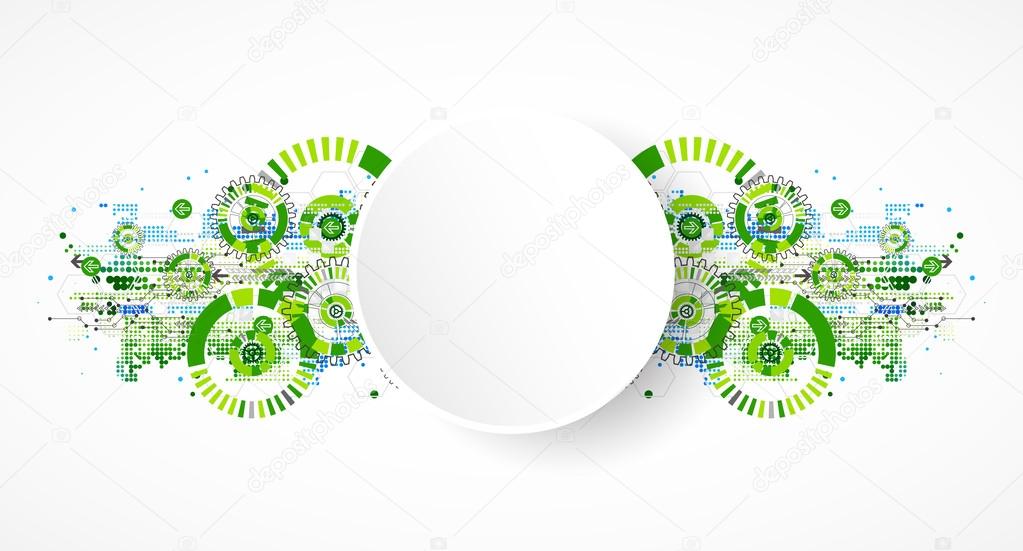Abstract technology business green colored template background. 