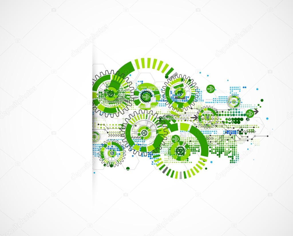 Abstract technology business green colored template background. 