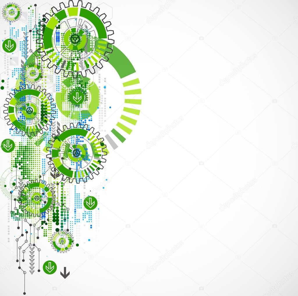 Abstract technology business green colored template background. 