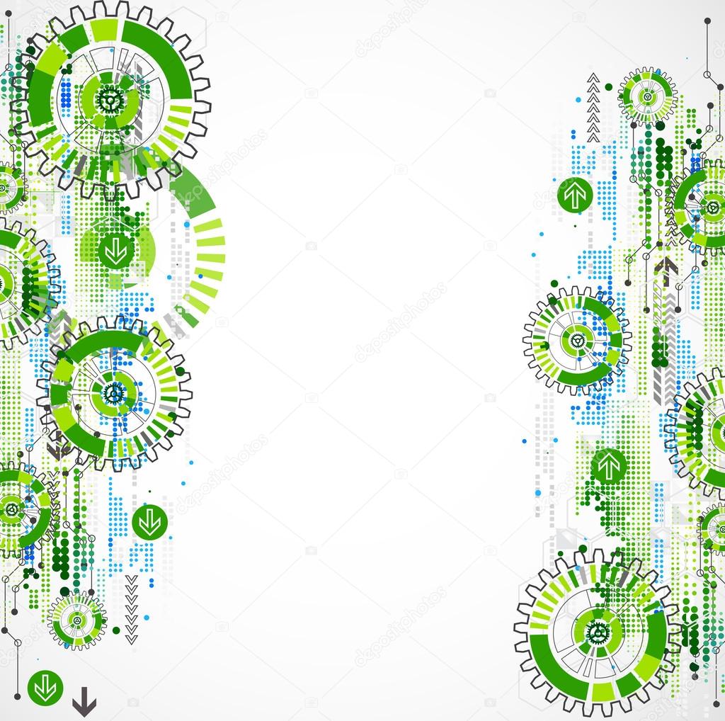 Abstract technology business green colored template background. 