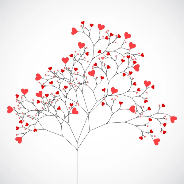 Tree made with hearts. — Stock Vector