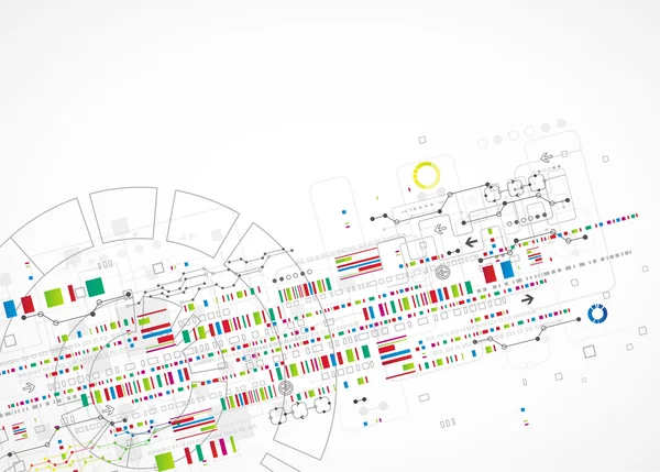 さまざまな技術要素の抽象的な技術の背景 — ストックベクタ