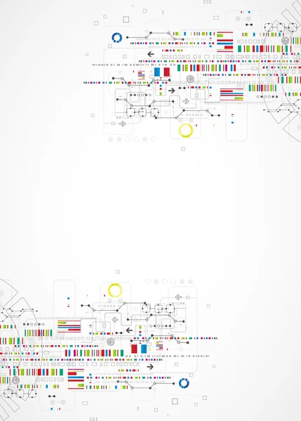 さまざまな技術要素の抽象的な技術の背景 — ストックベクタ