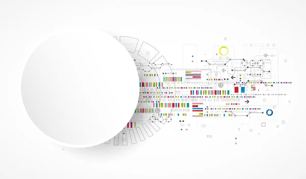 Antecedentes de tecnología abstracta con diversos elementos tecnológicos — Archivo Imágenes Vectoriales