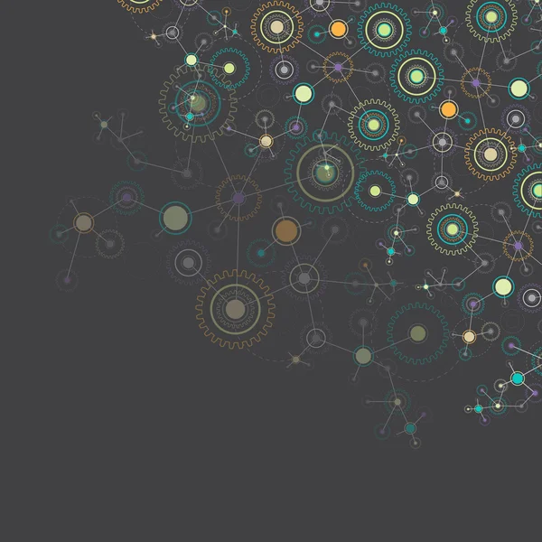 Résumé technologie roue dentée fond net . — Image vectorielle