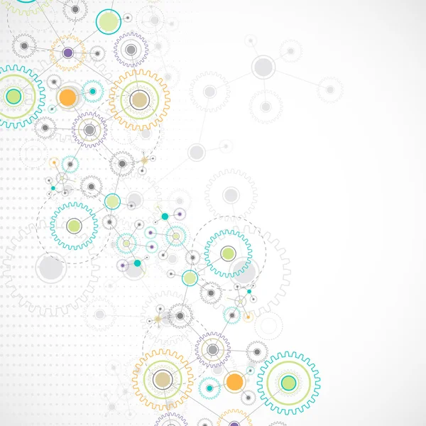 抽象的な歯車技術ネット背景. — ストックベクタ
