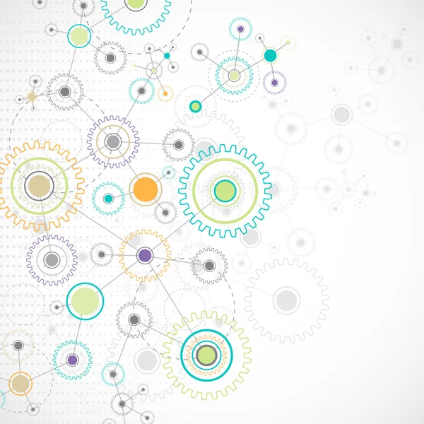 Tecnología de rueda dentada abstracta fondo neto . — Vector de stock