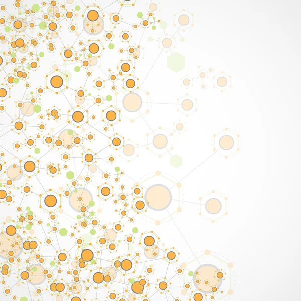 Rede hexagonal cor tecnologia de comunicação de fundo — Vetor de Stock