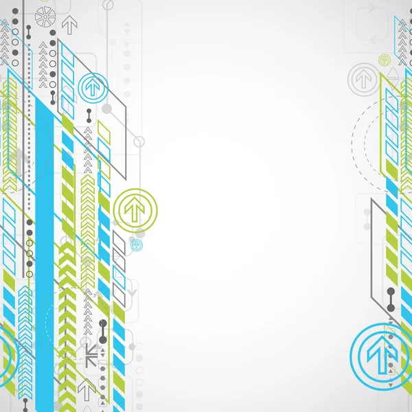 Abstracte achtergrond met verschillende technologische elementen — Stockvector