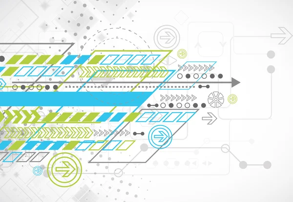 Abstracte achtergrond met verschillende technologische elementen — Stockvector