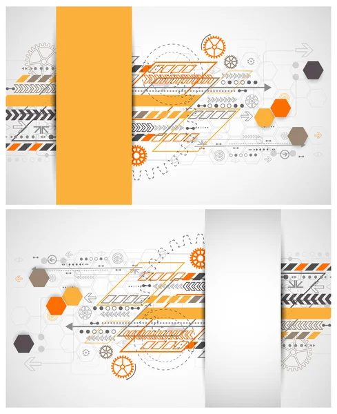 Abstract background with various technological elements — Stock Vector