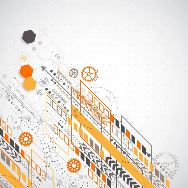 Abstracte achtergrond met verschillende technologische elementen — Stockvector