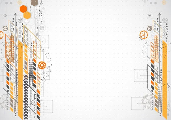 Abstracte achtergrond met verschillende technologische elementen — Stockvector