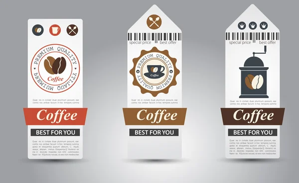 Conjunto de etiquetas de café. — Vector de stock