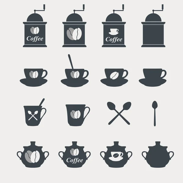 Set van koffie pictogrammen. — Stockvector