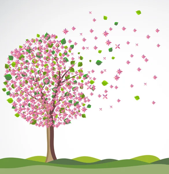 Jarní pozadí s Kvetoucí strom. — Stockový vektor