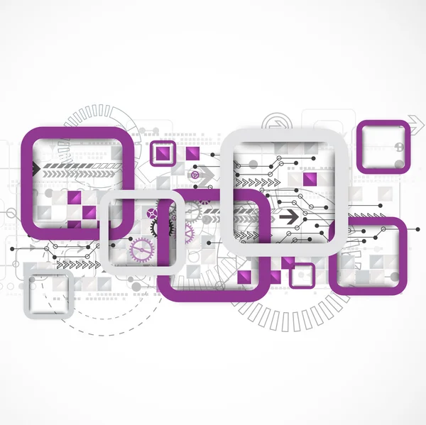 Fondo cuadrado de tecnología abstracta — Archivo Imágenes Vectoriales