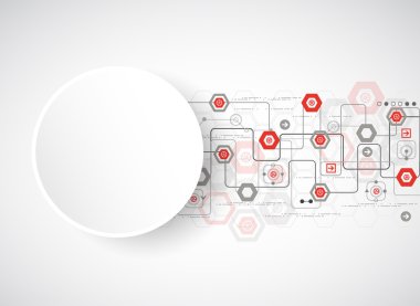 Çeşitli teknolojik elementlere sahip soyut arkaplan